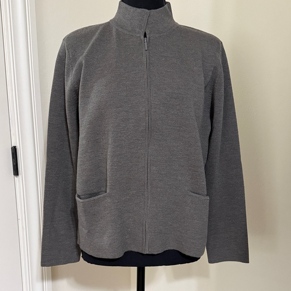 Eileen Fisher Italian wool  Full-Zip Knit Jacket
